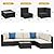DWVO 7-Piece Patio Furniture Set, All-Weather PE Rattan Wicker Outdoor Sectional Sofa with Soft Cushions & Coffee Table, Patio Conversation Set for Backyard, Garden, Porch, Balcony (Beige+Black)