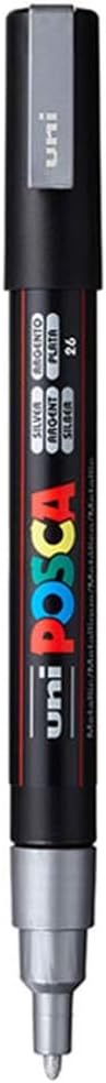 - Uniball Posca 3M 0.9-1.3 mm Bullet Shaped Marker Pen (Silver Ink, Pack of 1)