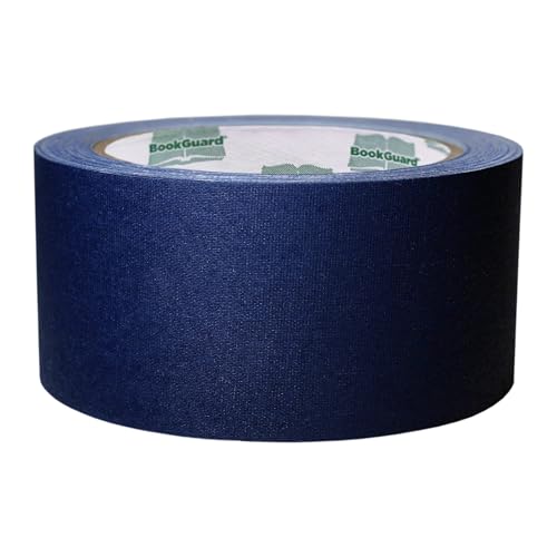 BookGuard 2 Inch Book Repair Tape, Premium Bookbinding Tape for Book Repairs, Ideal Addition for Library Supplies - 15 Yard Roll, Navy Blue