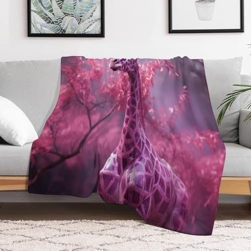 Manta de forro polar con jirafa suave colcha para sofá y cama grande de 150 x 200 cm 3