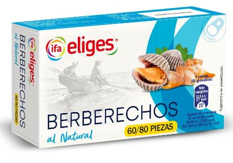Ifa Eliges Berberechos Coques au Naturel, Calibre 60/80, Pack de 3 Boîtes de 58g