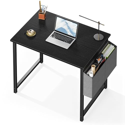 OLIXIS Computer Desk 31 Inch Home Office Desks for Small Spaces, Gaming Writing Study Work Table with Storage Bag for Bedroom, Black