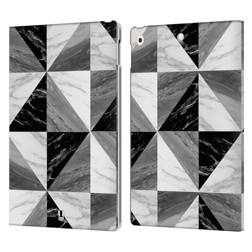 Étui portefeuille en cuir marbre graphique avec support ajustable pour Apple iPad 10.2 2021