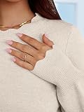 ANRABESS Sweaters for Women Fall Loose Fit Lightweight,Almond,M