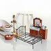 Miniature Single Bed,Mini Wrought Iron Potting Stand Dollhouse Metal Bed for Vintage Furniture Decor Gardening Holder