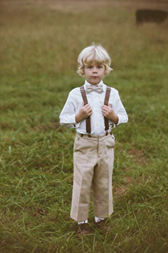 Suspenders For Kids - Adjustable Leather Suspenders For Kids Ages 2Mos To 17 Years - By London Jae Apparel (Caramel W/ Brass Clips, Kids Large) #TOP3