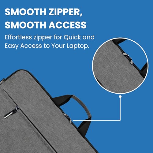 Image of Futopia Premium Laptop Sleeve Bag 15.6 Inch with Handle, Front Zipper Pocket, Water Resistant & Shockproof Cover, Padded Interior Compatible for Laptop & Notebook for Office, College & Travel (Gray)