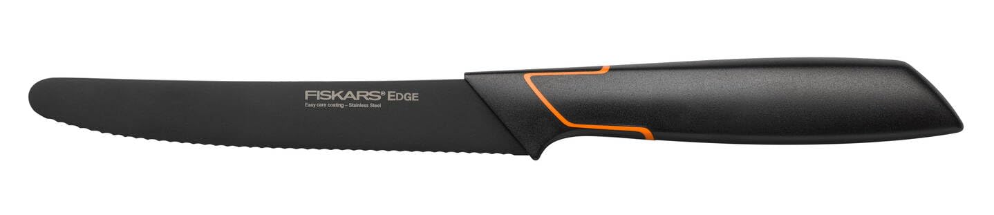 Fiskars Tomato Knife, Modern Design, Toothed Blade, Total Length: 25 cm, Steel/Plastic, Edge, 1003092