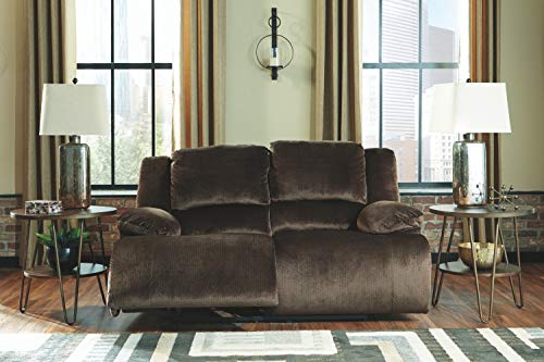 Signature Design By Ashley Clonmel Microfiber Extra Wide Manual Reclining Loveseat, Brown #TOP3