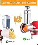 Attache de broyeur en acier inoxydable pour KitchenAid Mélangeurs de support, Grandes Salades, Accessoires Grater Cheese avec 4 Lames, Lave-vaisselle sans danger