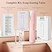 Vibration-Assisted Manual Dermaplane Razor for Women Face, Zenlynk Facial Exfoliator & Peach Fuzz Trimmer with 3 Vibration Modes, LED Light, 5 Replacement Blades & Exfoliating Scrubber, Pink