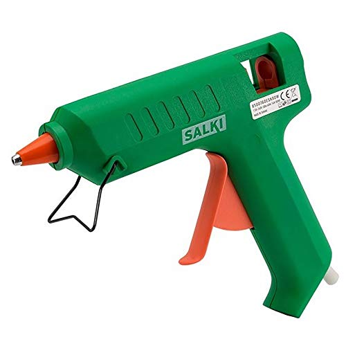 SALKI Pistola de Encolar 80W – Aplicador de Silicona Caliente con Soporte, para Uso Doméstico y Profesional, Compatible con Barras Termofusibles de 11,5 mm de Diámetro