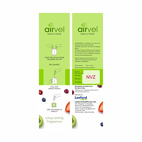 Image of Airvel Fruity Punch Fragrance Pouch | Non-Toxic, Safe | Long-Lasting Freshness | Up to 30 Days