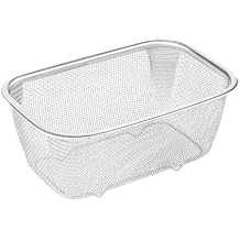 Fenteer Fryer Basket Kitchen Cooking Strainer Colander Food Strainer Stainless Steel Frying Tray Oil Draining Rack for Commercial Use, 19.5x12.5x7.5cm