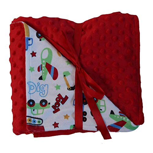 Snuggle Stuffs Unisex Baby Reversible Dot Stroller Blanket - (Red Cars)