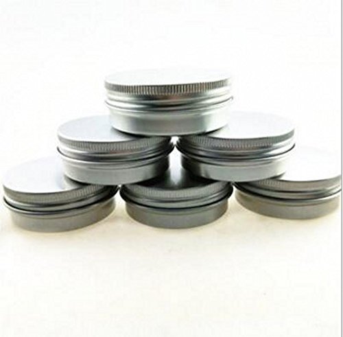 WellieSTR 20pcs 30ml Empty Cosmetic Pot Tin Silver Container 30ml Screw lid Jar EPE inserts