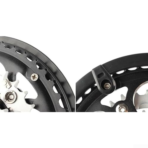 babominimer 4-Loch-Kettenschutz-Kurbelgarniturabdeckung – dauerhafter schwarzer Kunststoff-Kettenblattschutz mit 155 mm Innendurchmesser, kompatibel mit Berg oder Straße,