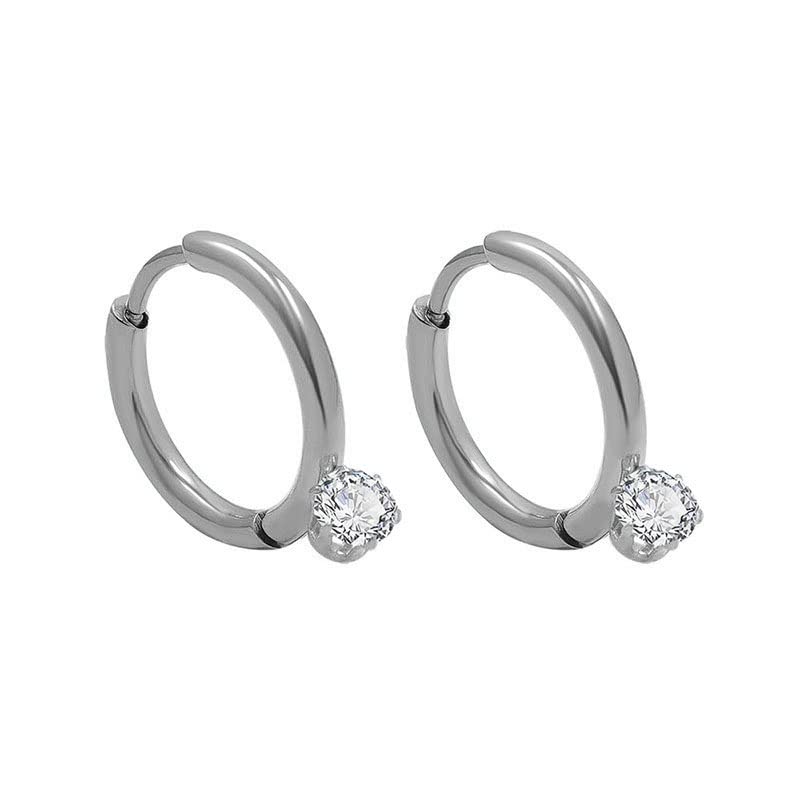 Moissanite boucles d'oreilles créoles élégantes en or 14k et argent massif