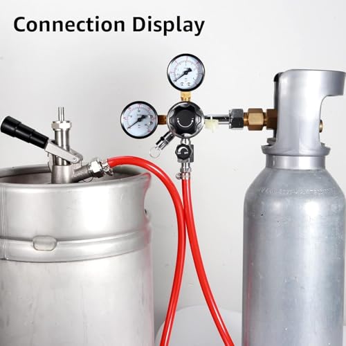 Miniatura 3 de Toosoar Regulador De Presión Co2,Doble Manómetro W21.8,Para Máquina De Cerveza,Elaboración De Cerveza, Dispensador De Cerveza
