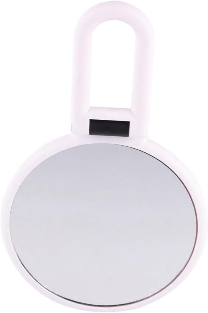 Mikinona Double-Sided 5X Makeup Mirror Dresser Mirror Foldable Cosmetic Foldable Beauty Desktop Mini Compact White Girl Delicate Abs Handle