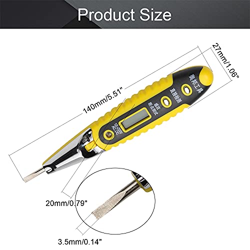Fielect Test Screwdriver, Voltage Detector Pen Light Circuit Tester Electric Test Pen Screwdriver Ac/Dc 12-220V Contact Induction Led With Light 1Pcs #TOP1