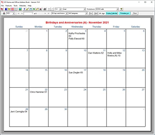 EZ Home and Office Address Book Software