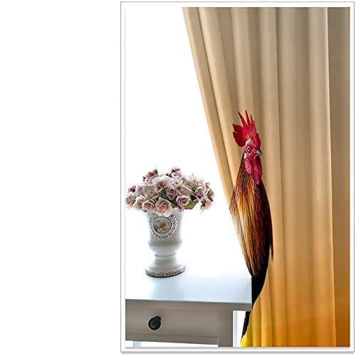 Daesar Room Darkening Curtains 2 Panels, Curtain For Living Room Modern Rooster Living Room Window Treatments Orange Black Polyester Curtain 52X54 Inch #TOP2