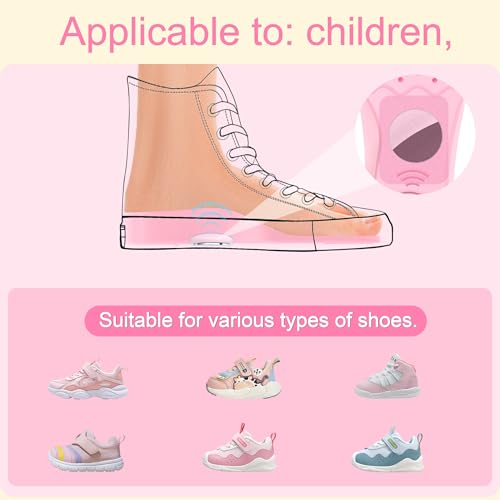 RFUNGUANGO Insoles for Airtag Hidden Holder, Tracker Devise Case for Kids, Comfortable Inserts for Shoes，Pink Rainbow (Pink, 5.31-5.91 in 6 Toddler-7.5 Toddler) — view 3
