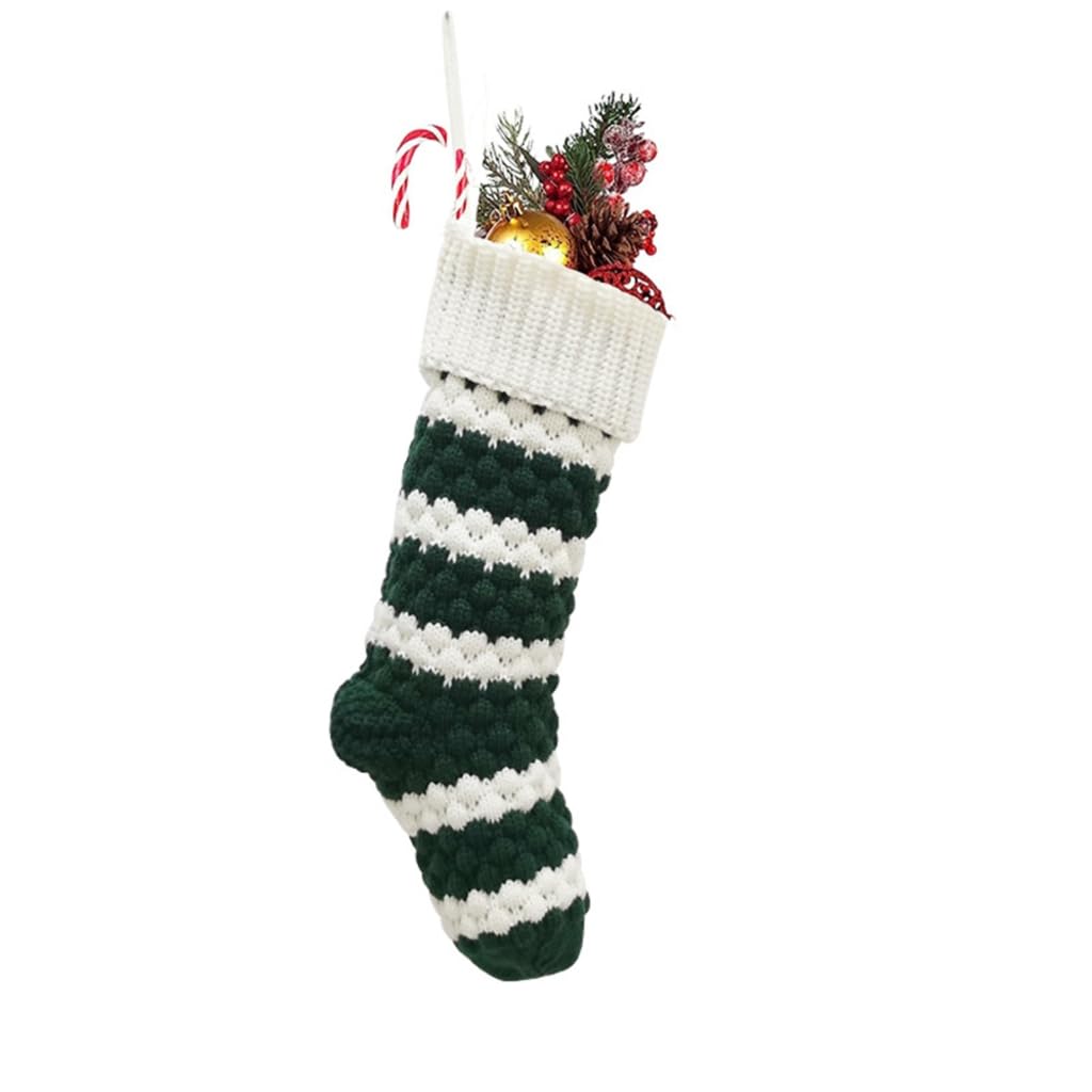 FANSWAN Christmas Stocking Knitting Socks Bag Hanging Christmas Tree Ornaments Christmas Decorations for 2023 New Year
