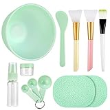 Boujean Face Mask Mixing Bowl Set, 12 Pcs DIY Facemask Mixing Tool Kit with Silicone Facial Mask...