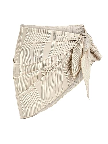 Image of ZAFUL Women's Sarong Coverups Beach Wrap Sheer Bikini Cover Up Mini Skirt | Wraps Swimwear, Cover Ups for Swimwear, Multi-Wear, Texture, Floral