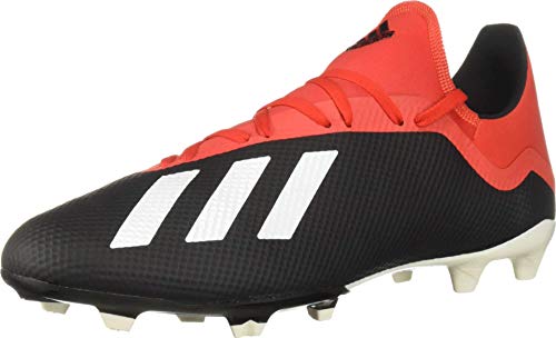 adidas Men's X 18.3 Firm Ground, Black/Off White/Grey, 10.5 M US