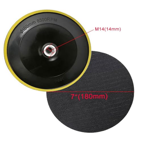 Image of MLD 7 Inch Hook And Loop Backing Pad, Grinder Sanding Polishing Sticky Disc, Backing Backer Pad, Car Polisher Sanding Pad BPMP-101 (7Inch, Plastic) Pack Of -1, Black
