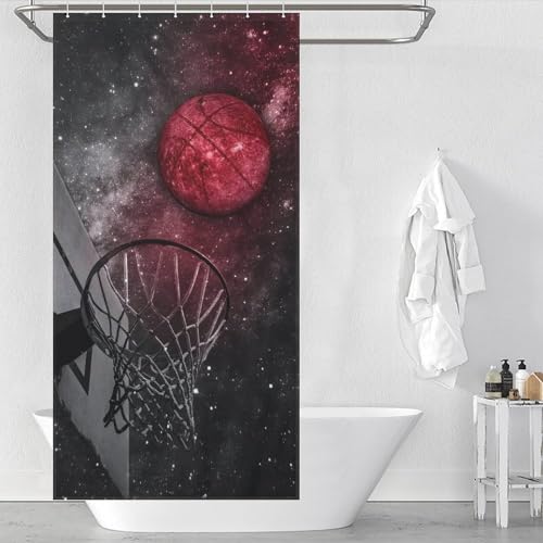 Rideau Douche Lavable Imperméable Basket-Ball Anti-Éclaboussures