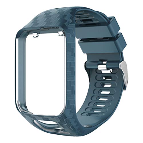 ibasenice Correa Compatible para Tomtom Runner 2/Runner 3/Spark/Spark 3/Adventurer/Golfer 2 - Correa de Reloj de Reemplazo de Grano Tallado de Silicona con Correa de Reloj Inteligente