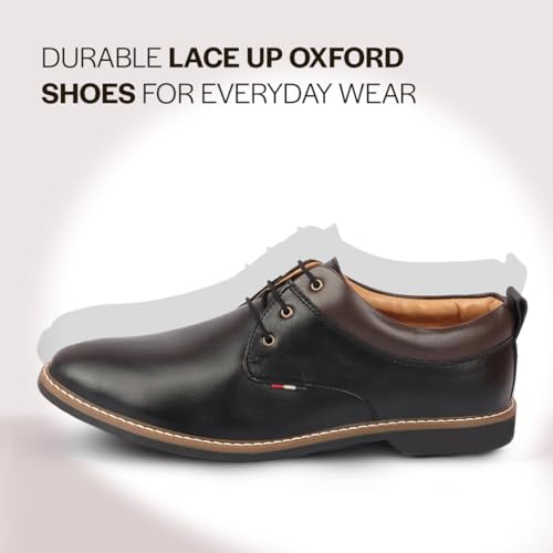 FAUSTO Men's Black Formal Oxford Shoes - Image 3