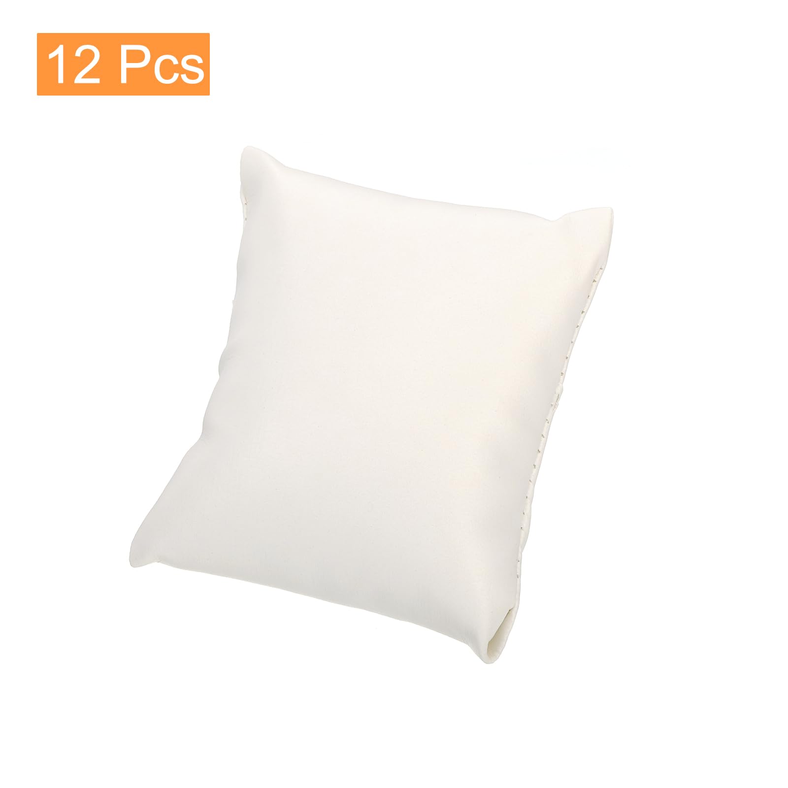 sourcing map 12Pcs Coussin de Montre pour Bracelet, 9 Cm X 8 Cm, en Cuir Pu, Oreillers de Présentation de Bijoux pour Coussins de Bracelet, Blanc