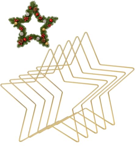 TAKONE 5er Set Stern Aus Draht – Goldene Drahtsterne Ø20 cm,...