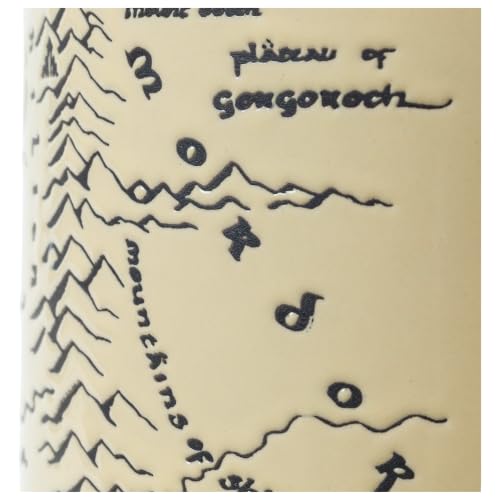 Image of Silver Buffalo Lord of the Rings Map Wax Resist, Ceramic Camper Mug, 20oz