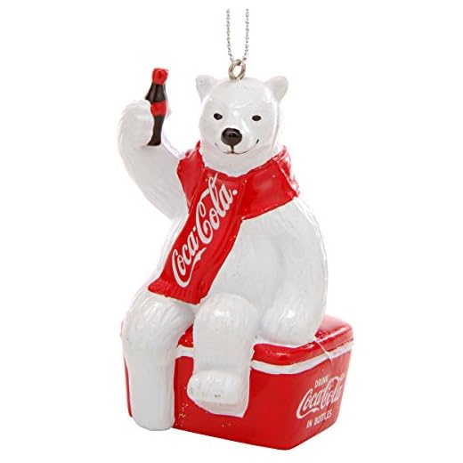 Kurt Adler - Figura Decorativa de Oso Polar de Coca-Cola, Color Rojo, 8,9 cm