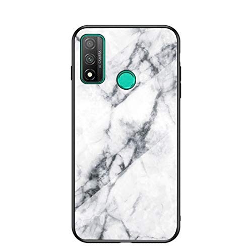 Cover per Huawei P Smart 2020 con Pellicola Proteggi Schermo Custodia Protettiva in Vetro Temperato 9H Motivo in Marmo + Cornice Paraurti silicone Morbido Case 1