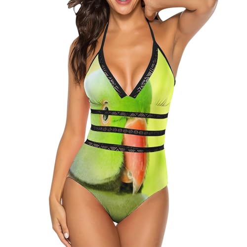Bikini set vert perroquet maillot de bain une pièce femme monokini tendance