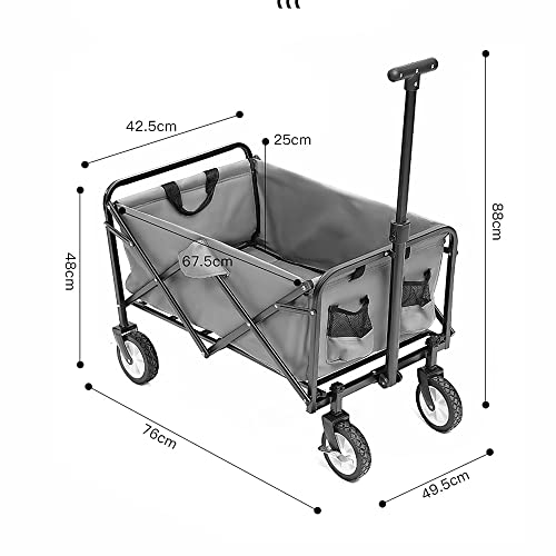 Carretilla plegable para camping y exteriores con capacidad de 80 kg, carrito transportador portátil con manija ajustable miniatura 7