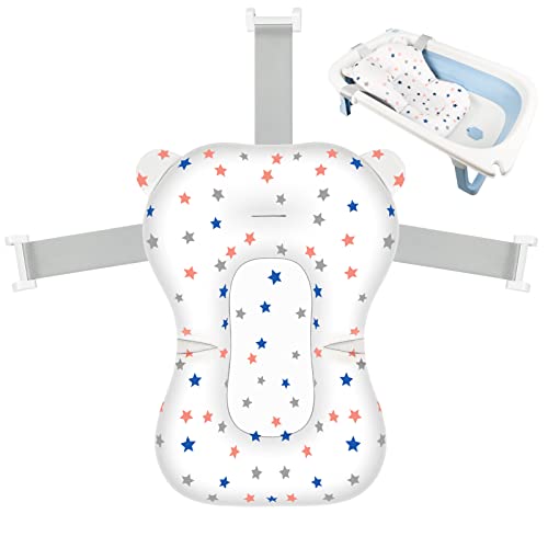 Liamostee Baby Wanne Badewanneneinsatz Baby Badewannensitz Badematte Baby-Kleinkindbadewanne Anti-Rutsch-Luftkissen schwimmende weiche Sitzauflage (Star)