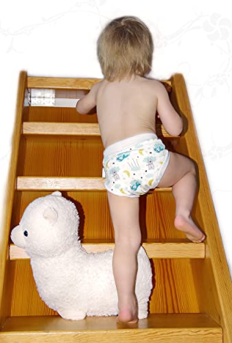 Petit Lulu Training Überhose Größe M (11,5-16 kg) Fluffy Organic Baby Potty Trainerhöschen Stoffwindeln Hergestellt in EU (Bären auf dem Mond)
