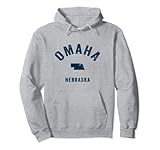 Photo Gallery omaha nebraska ne - stampa vintage anni 70, motivo sportivo, colore: blu navy felpa con cappuccio Photo Gallery omaha nebraska ne - stampa vintage anni 70, motivo sportivo, colore: blu navy felpa con cappuccio