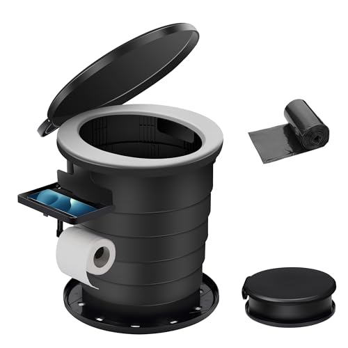Image of TRIPTIPS Upgrade Retractable Portable Toilet Travel Toilet Adjustable Height Camping Toilet Portable Potty for Adults Kids, Foldable Portable Toilet for Camping /Car