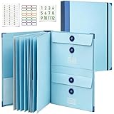 Important Document Organizer,Folders for Documents,Bound Expanding File for Important Papers/Passports/Birth Certificates(Blue)