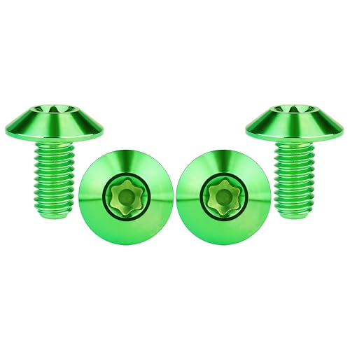 Titanium M4 M5 M6 Button Torx Head Bolt Screw (Green, M6x12mm)