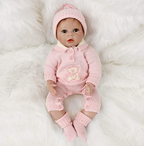 ZIYIUI 55cm 22 Zoll Lebensechte Babypuppe Reborn Puppe Mädchen Realistische Reborn Baby Silikon wie Echte Puppen Toddler Augen offen Neugeborene Babypuppen Spielzeuggeschenke für Kinder – Bild 4